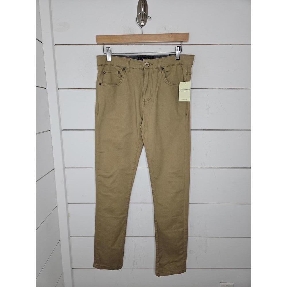 NWT Lucky Brand Boys size 14 tan/light brown authentic skinny pants